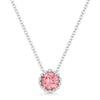 ADD A CHARM HALO STYLE CREATED PEACH SPINEL AND DIAMOND NECKLACE