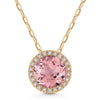 CLASSIC ROSE GOLD AND LAB GROWN MORGANITE NECKLACE, .05 CT TW