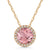 CLASSIC ROSE GOLD AND LAB GROWN MORGANITE NECKLACE, .05 CT TW