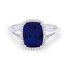 WHITE GOLD AND LAB GROWN SAPPHIRE FASHION RING, .08 CT TW
