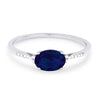 CLASSIC WHITE GOLD FASHION RING WITH LAB GROWN SAPPHIRE, .04 CT TW