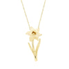 GOLD NECKLACE WITH DAFFODIL PENDANT