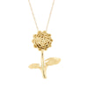 GOLD NECKLACE WITH WATER LILY PENDANT